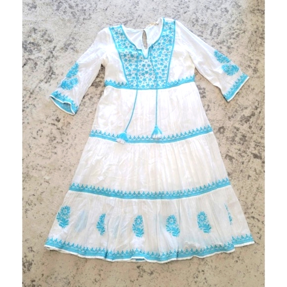 Soft Surroundings "Juniper" gauzy boho embroidered dress